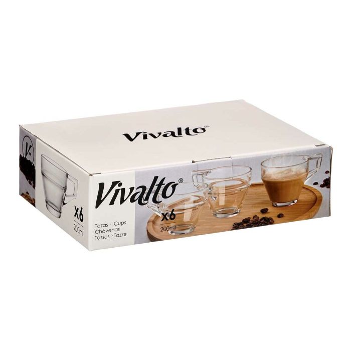 Taza de café y té Vivalto ZLQ02/BHA6 Transparente Vidrio 199 ml (6 Unidades) 2