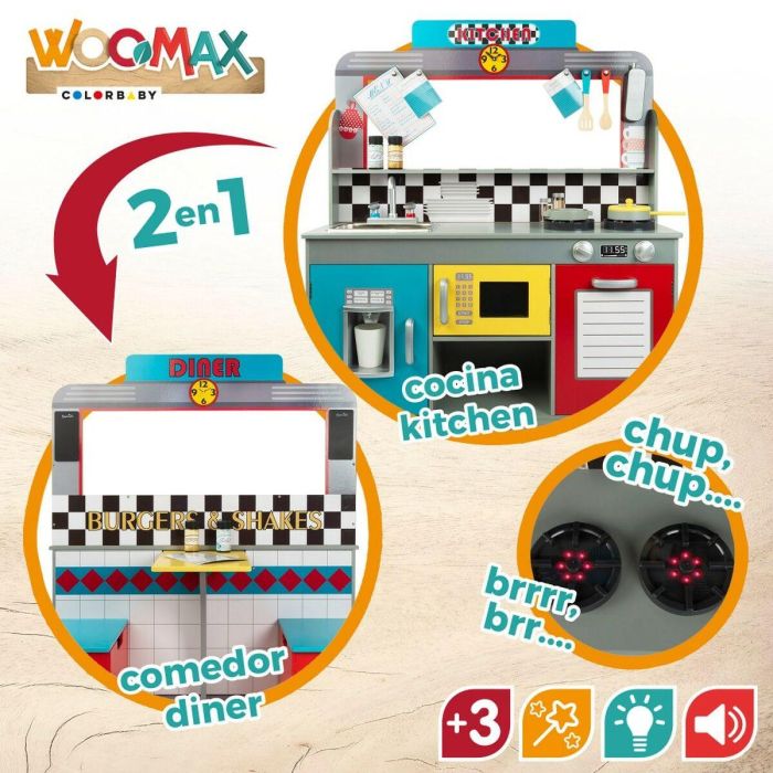Cocina de Juguete Play & Learn Retro 90 x 104 x 58 cm 4 Cocina de Juguete Play & Learn Retro 90 x 104 x 58 cm 4