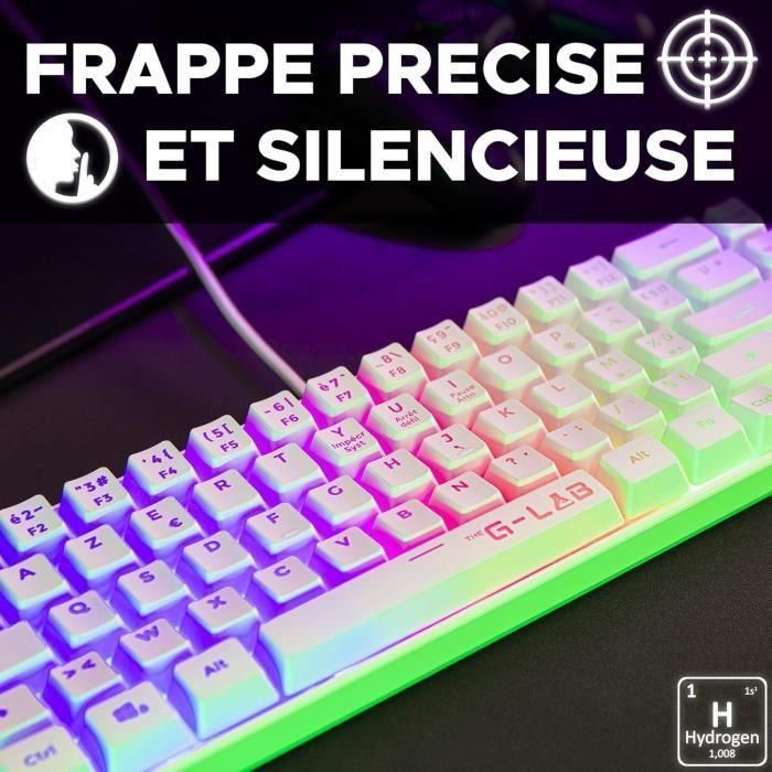 The G-Lab KEYZ-HYDROGEN-W/FR Teclado para juegos 60% membrana blanco 2