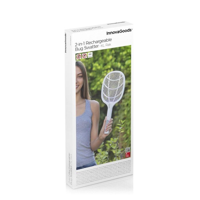 Raqueta Matainsectos Recargable con Luz UV 2 en 1 KL Rak InnovaGoods 1 Raqueta Matainsectos Recargable con Luz UV 2 en 1 KL Rak InnovaGoods 1