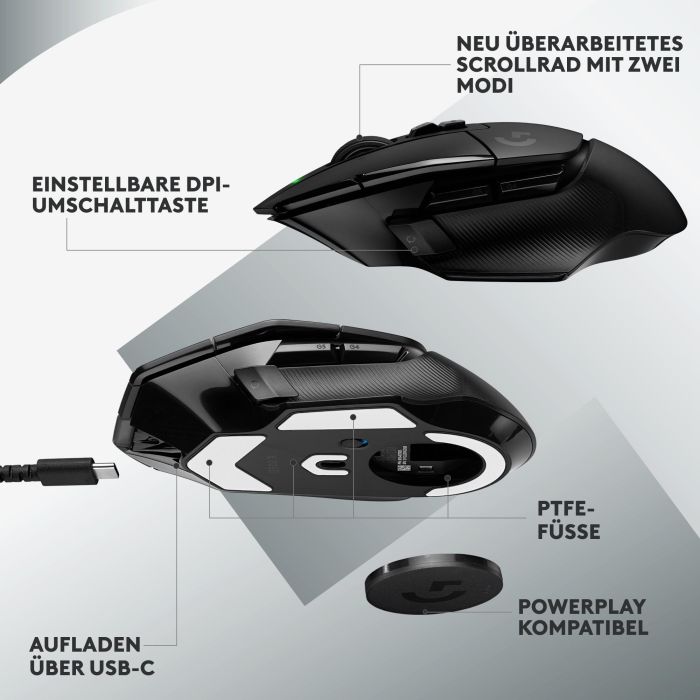 Logitech G G502 X LIGHTSPEED Ratón Gaming Inalámbrico Óptico 25600 DPI Negro con 13 Botones Programables 10 Logitech G G502 X LIGHTSPEED Ratón Gaming Inalámbrico Óptico 25600 DPI Negro con 13 Botones Programables 10