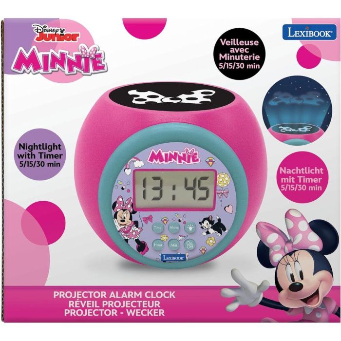Reloj Despertador Proyector Minnie Disney 3