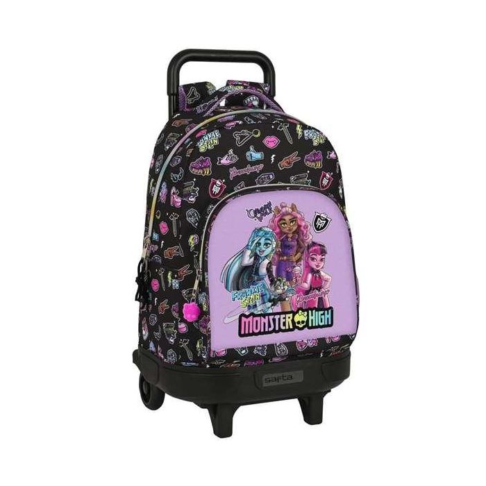 Mochila Escolar con Ruedas Monster High Creep Negro 33 X 45 X 22 cm