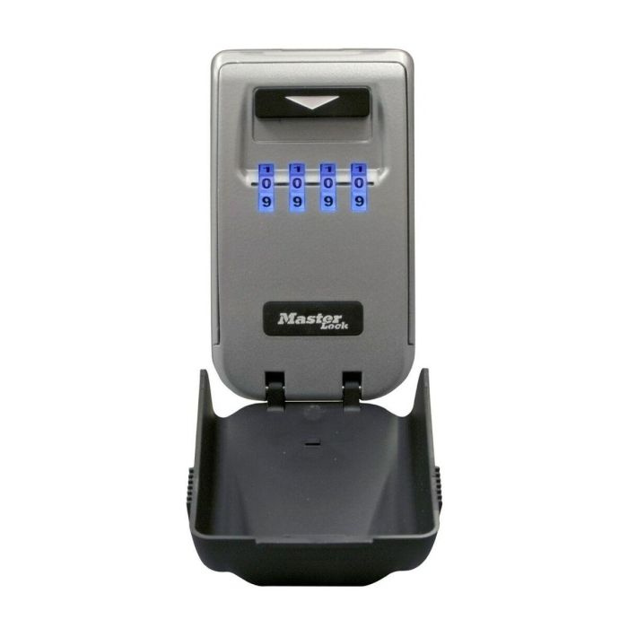 Master Lock Caja de llaves de seguridad Formato M, combinación retroiluminada y programable, montaje en pared, aleación de zinc, negro/gris 0 Master Lock Caja de llaves de seguridad Formato M, combinación retroiluminada y programable, montaje en pared, aleación de zinc, negro/gris 0