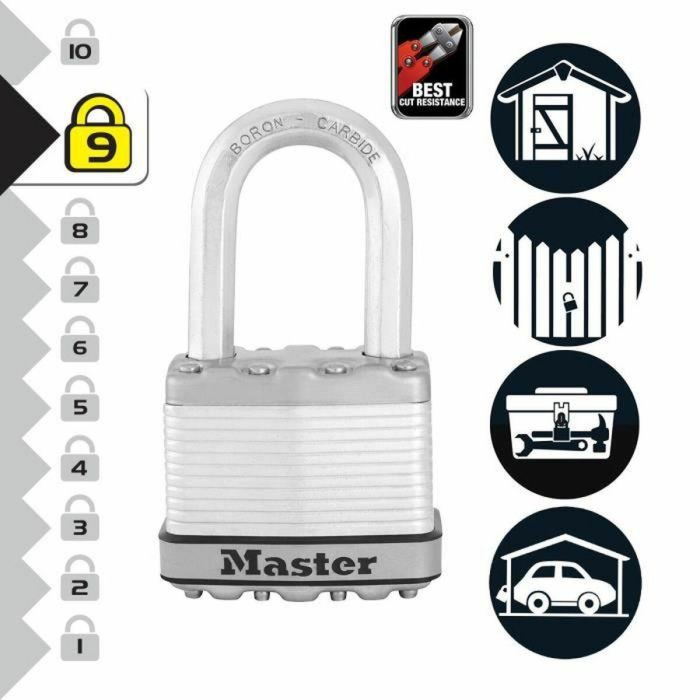 Juego de 3 candados Master Lock M5eurtrilf - Muy alta seguridad - Acero Ladado - Uso al aire libre - Anse M 4