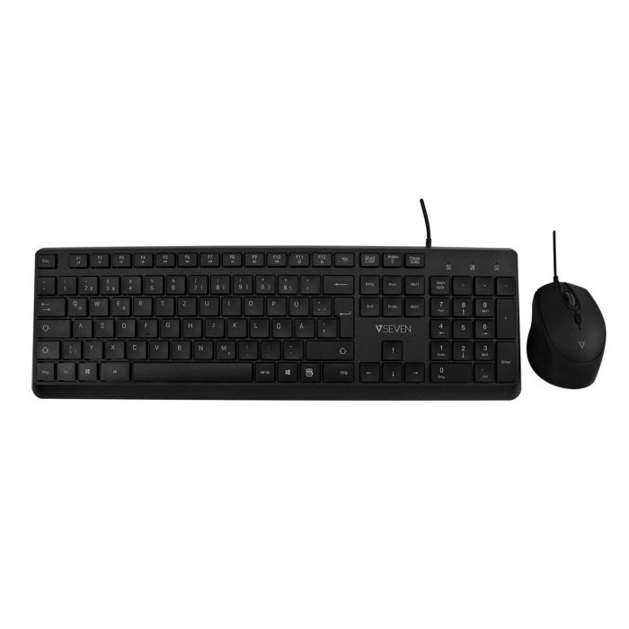 Teclado y Ratón V7 CKU350ES Negro Qwerty Español 1 Teclado y Ratón V7 CKU350ES Negro Qwerty Español 1