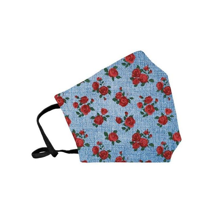 Mascarilla De Proteccion Reutilizable Fuli Grande Talla L Roses Denim