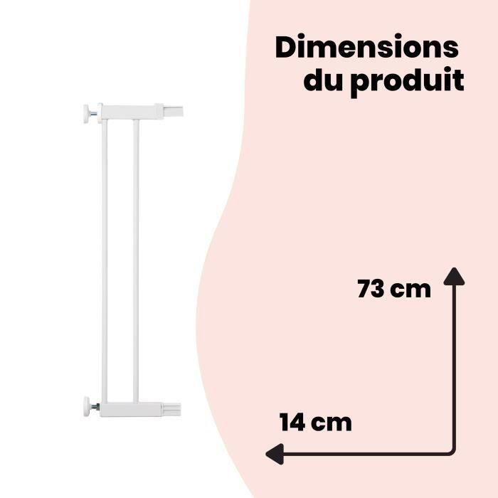 Safety 1st Extensión de barrera de seguridad para niños de 14 cm - Compatible con Easy Close Metal, Wood y Auto-Close - Color Blanco 5