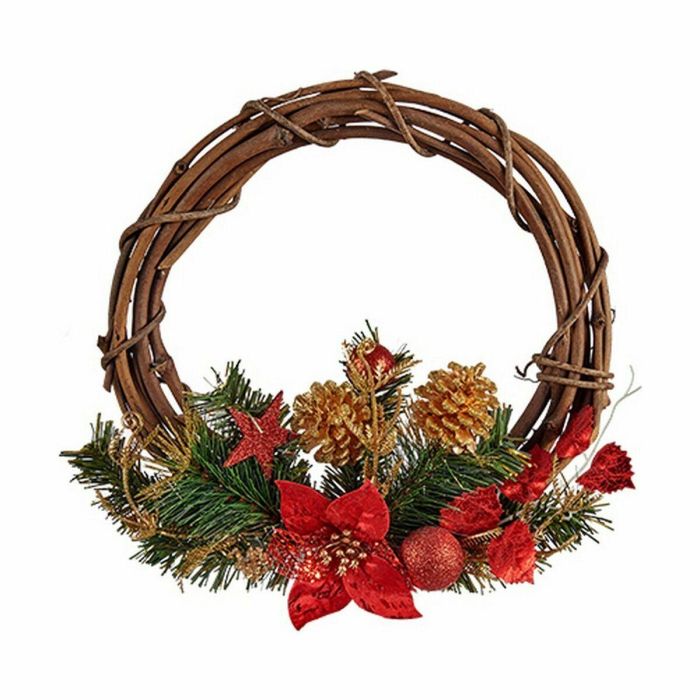 Corona de Navidad Rojo Verde Madera Plástico 33 x 9 x 35 cm (12 Unidades) 1 Corona de Navidad Rojo Verde Madera Plástico 33 x 9 x 35 cm (12 Unidades) 1