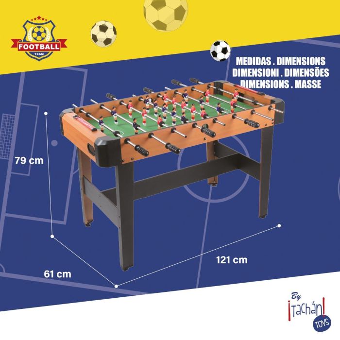 Tachan Futbolín 121X61X79 de Madera para +14 Años 4