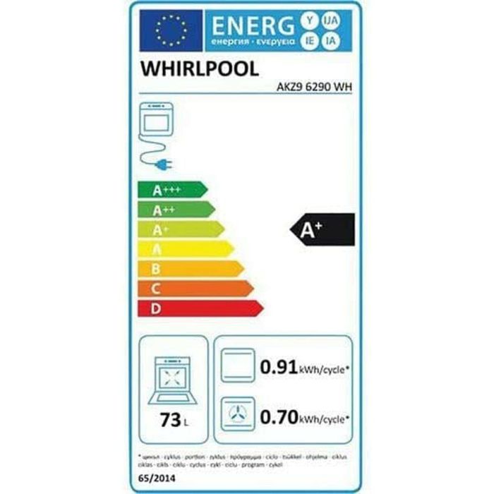 Horno Pirolítico Whirlpool Corporation AKZ9 6290 WH 3650 W 73 L 4 Horno Pirolítico Whirlpool Corporation AKZ9 6290 WH 3650 W 73 L 4