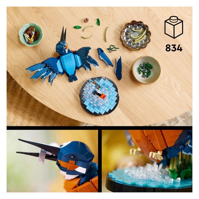 Lego 10331 Icons Kingfisher (Kungsfiskare) Fauna 2024 V29 - Set de construcción de kungsfiskare para adultos con soporte de exhibición