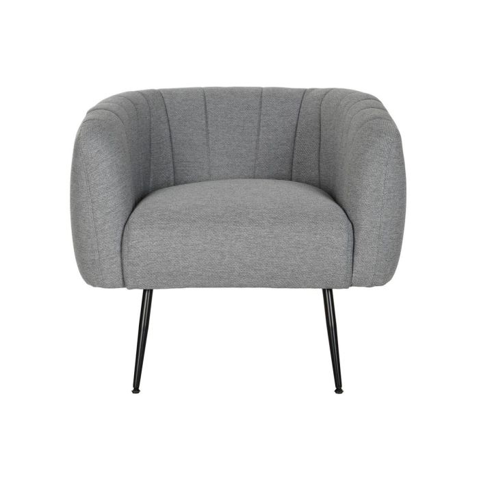 Sillón DKD Home Decor Negro Gris Espuma Madera Metal 81 x 75 x 73 cm 4