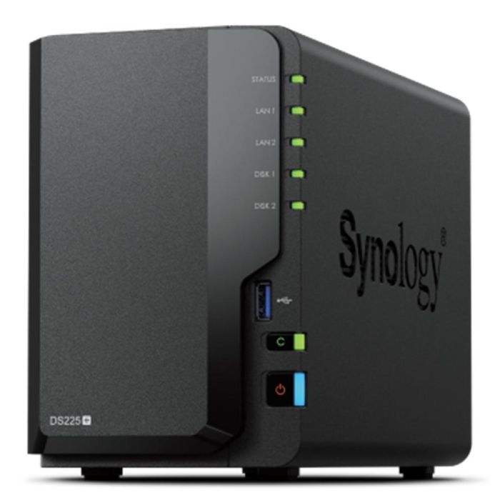 Synology DS225+ 2-Bay NAS de Escritorio con Intel Celeron J4125, 2GB DDR4 RAM – Almacenamiento HDD/SSD RAID