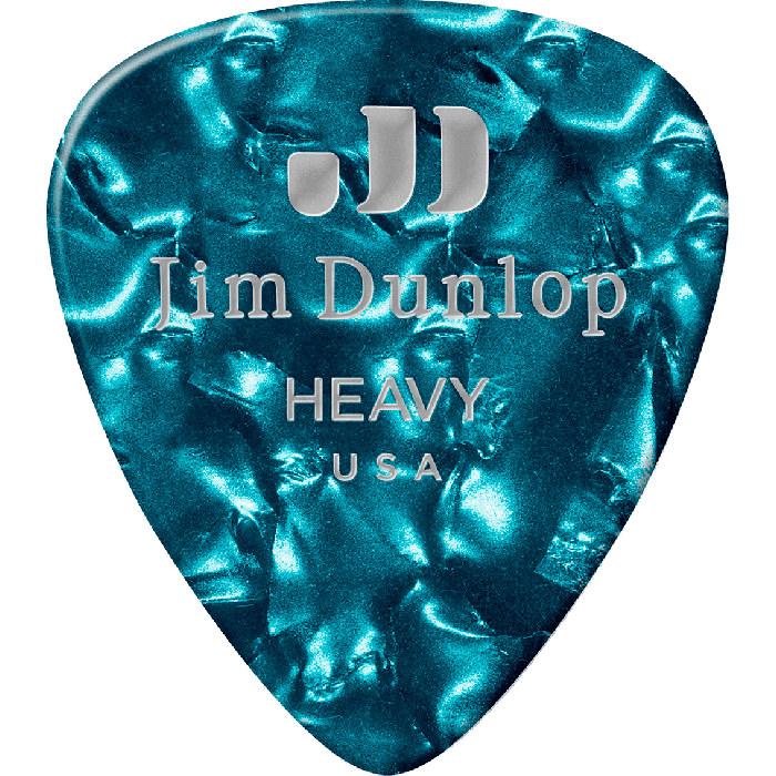 Dunlop Pack 72 Púas Genuine Celluloid Classic Turquesa - Heavy
