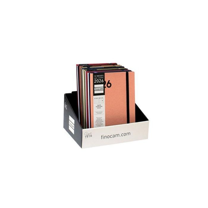 Agenda Anual (2026) Finocam Dynamic Mara Cosida Tapa Flexible Con Goma Y10 140X204 S/V Surtido Expositor De 14