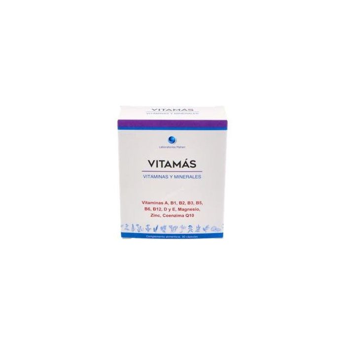 MAHEN Vitamas Multivitamínico 30 cápsulas. Energía y reducción de fatiga. Con vitaminas B6, Magnesio y L-Metionina