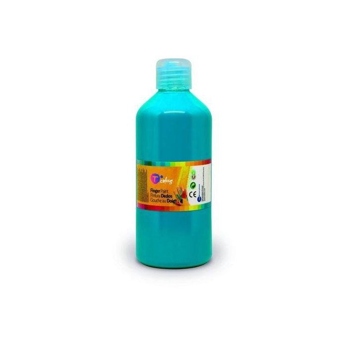 Pintura De Dedos Tcolors 500 Ml (Botella) Cian