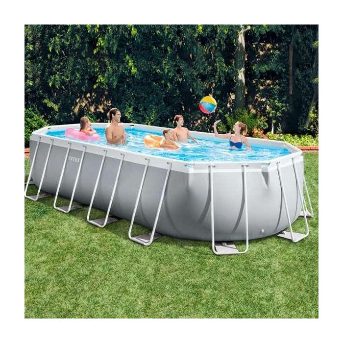 Intex Piscina Ovalada Desmontable Prism Frame 503x274x122 cm con Depuradora, Escalera, Cobertor y Tapiz (13365 Litros) 1