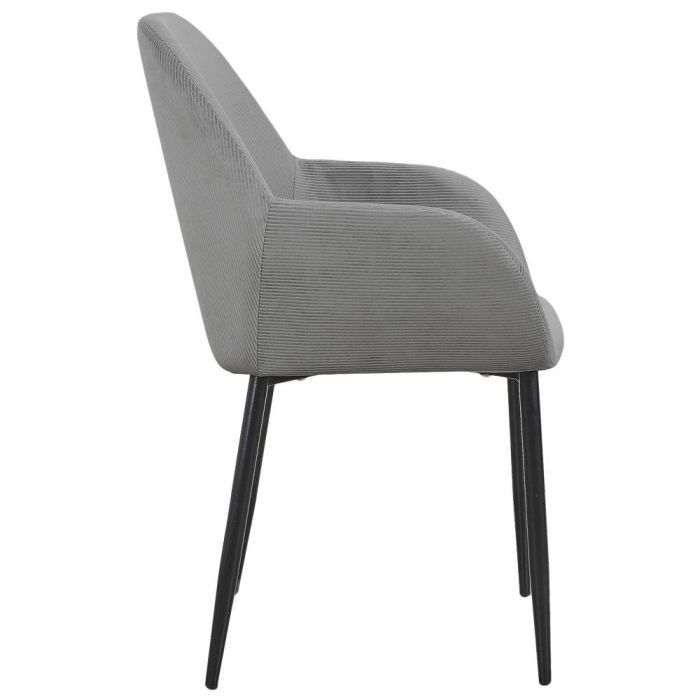 Home Deco Factory Butaca Gris Giulia - Estilo Escandinavo, Tapizado de Terciopelo, Patas de Metal 3