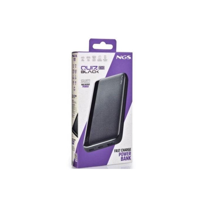 NGS QUIZ 10 Power Bank 10000mAh Carga Rápida 22.5W Negra con Pantalla LED 3