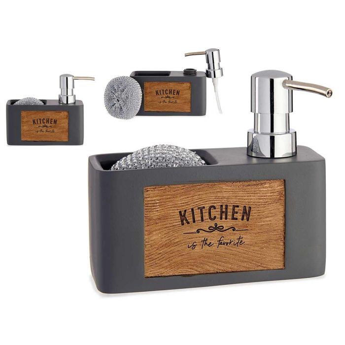 Kinvara Dispensador Soporte Esponja Gris Grabado Madera 14.8x13.8x6.2 cm con Estropajo Incluido (Set de 12) 0 Kinvara Dispensador Soporte Esponja Gris Grabado Madera 14.8x13.8x6.2 cm con Estropajo Incluido (Set de 12) 0