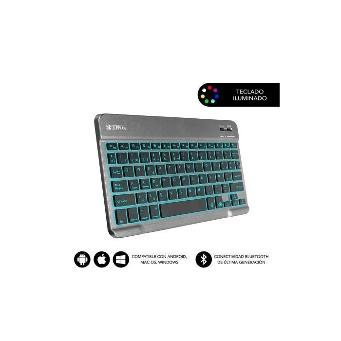 SUBBLIM Teclado Smart Backlit BT Keyboard Grey