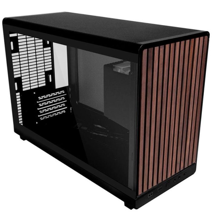 Lian Li A3 Caja Ordenador Gaming ATX Micro-ATX Compacta Negro con Madera y Cristal USB-C 1