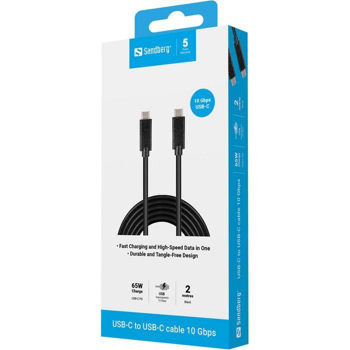 Sandberg Cable USB-C a USB-C 2M USB 3.1 Gen.2 10 Gbps Macho-Macho 2