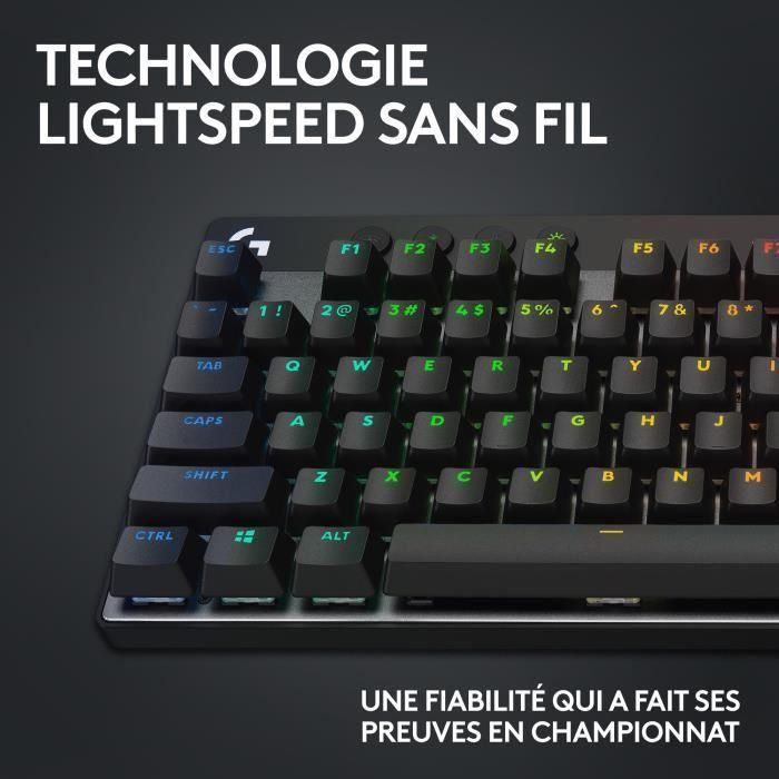 Logitech G LOG1693467110714 Teclado Gaming Inalámbrico G Pro X TKL Lightspeed AZERTY Negro 2