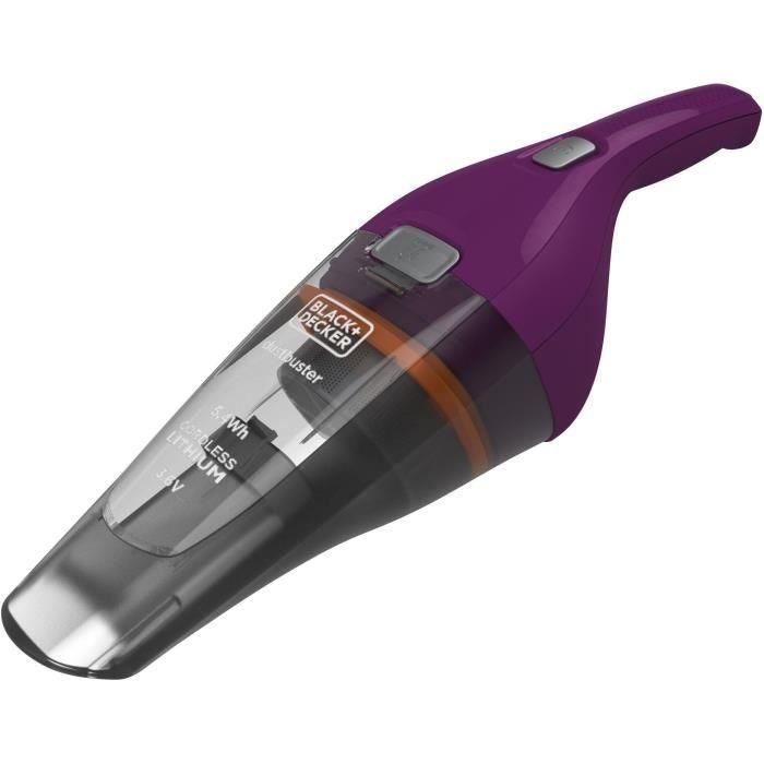 Aspirador de mano inalámbrico - BLACK & DECKER - NVC115W-QW - 8 AW - 3,6 V 1,5 Ah - Burdeos Aspirador de mano inalámbrico - BLACK & DECKER - NVC115W-QW - 8 AW - 3,6 V 1,5 Ah - Burdeos