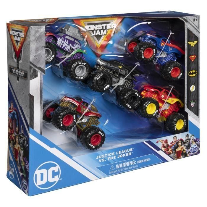 PACK DE 5 VEHÍCULOS FUNDIDOS A PRESIÓN 1:64 DC COMICS Monster Jam 1 PACK DE 5 VEHÍCULOS FUNDIDOS A PRESIÓN 1:64 DC COMICS Monster Jam 1