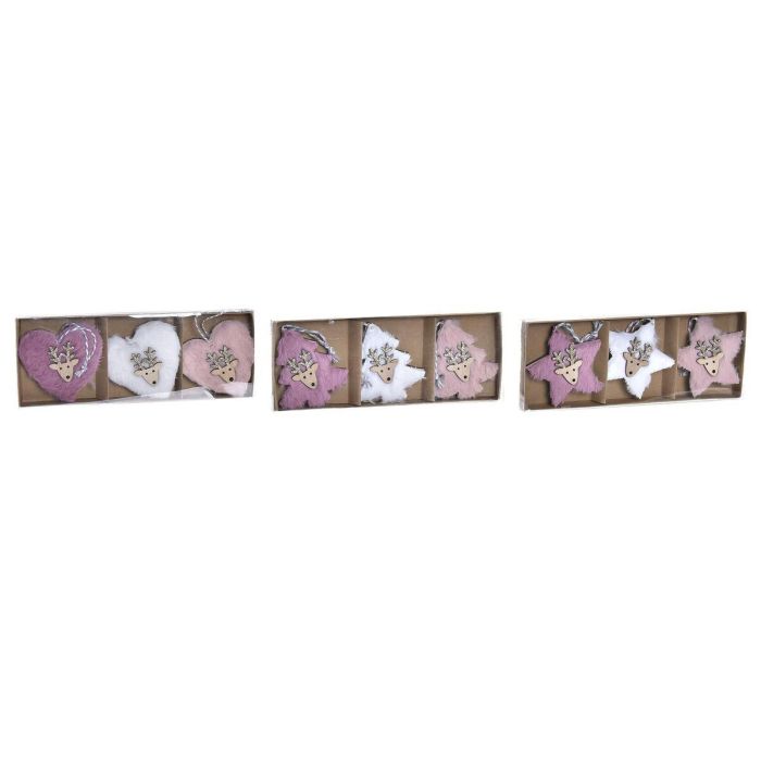 Decoracion Colgante Navidad Fantasia DKD Home Decor Rosa Blanco 8 x 1 x 22 cm Set de 3 (3 Unidades) 1 Decoracion Colgante Navidad Fantasia DKD Home Decor Rosa Blanco 8 x 1 x 22 cm Set de 3 (3 Unidades) 1