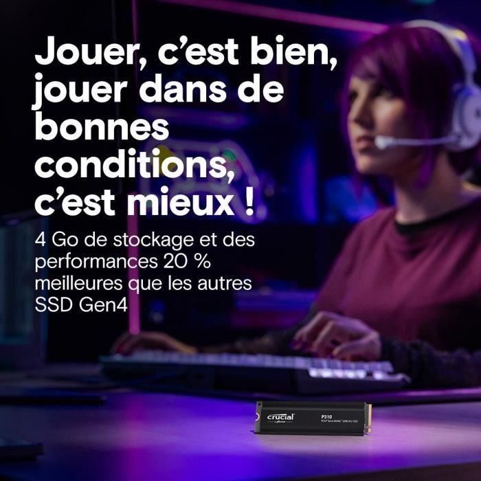 Crucial CRU0649528944764 P310 SSD Interno 1 TB NVMe M.2 Gen4 hasta 7100 MB/s 3