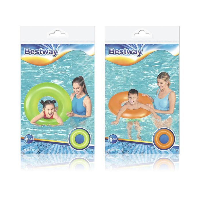Bestway Flotador Hinchable Liso Neon Color Surtido D76 cm +3 a 6 Años Playa y Piscina 36024 2 Bestway Flotador Hinchable Liso Neon Color Surtido D76 cm +3 a 6 Años Playa y Piscina 36024 2