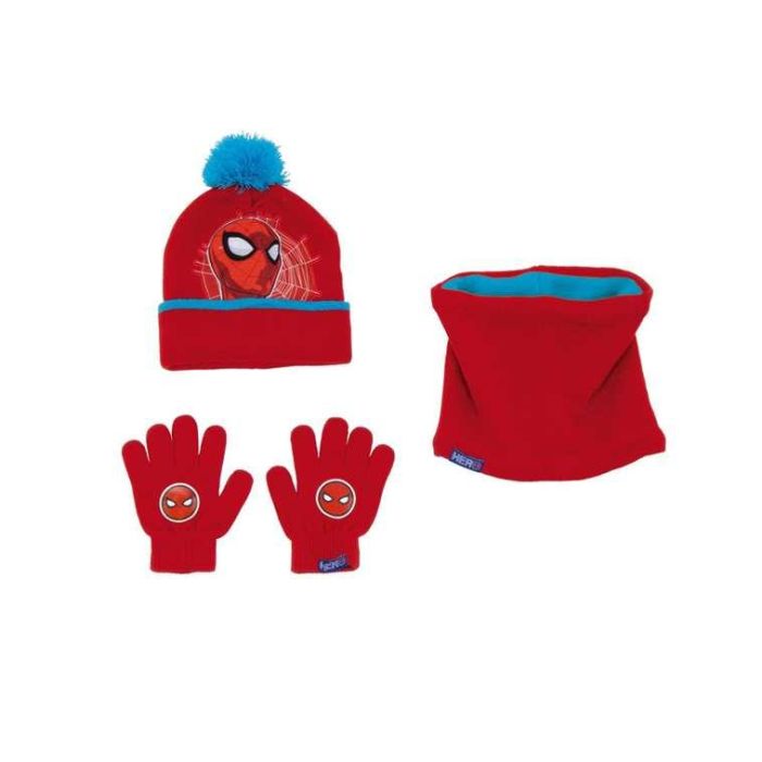 Gorro, Guantes y Braga de Cuello Spider-Man Great power Azul Rojo 1