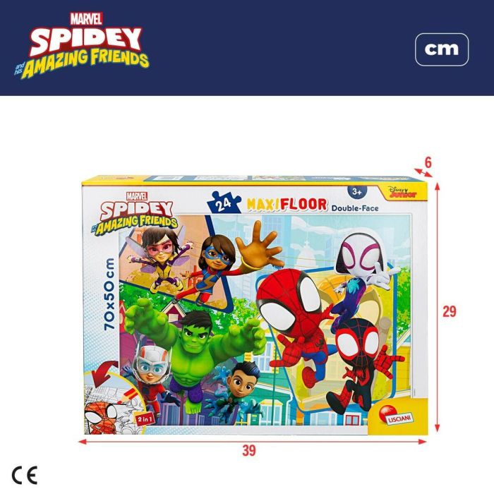Puzzle Infantil Spidey Doble cara 24 Piezas 70 x 1,5 x 50 cm (6 Unidades) 1 Puzzle Infantil Spidey Doble cara 24 Piezas 70 x 1,5 x 50 cm (6 Unidades) 1