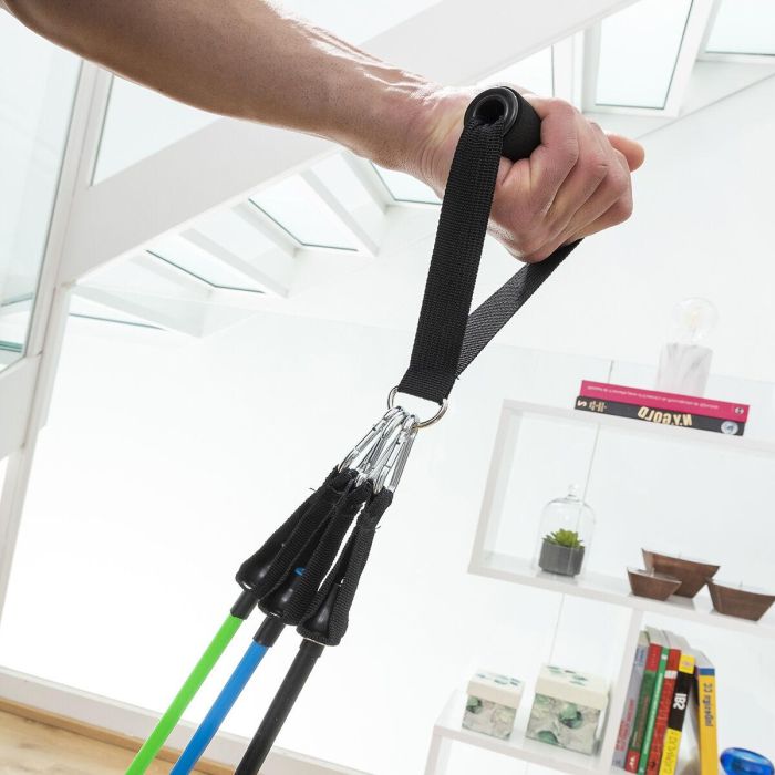 Set de Bandas de Resistencia con Accesorios y Guía de Ejercicios Tribainer InnovaGoods 3 Unidades 13