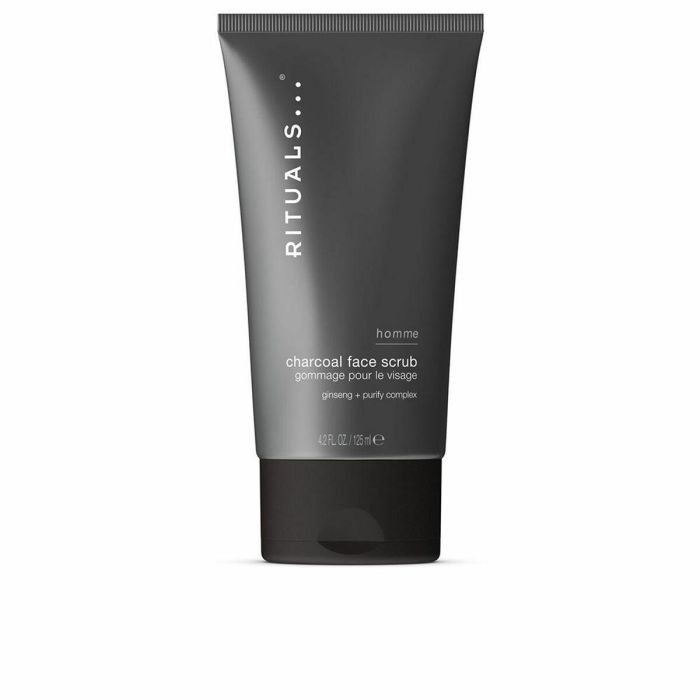 Rituals HOMME Charcoal Face Scrub 125 ml - Exfoliante Facial con Carbón Activo y Ginseng para Hombre, Purifica y Suaviza la Piel