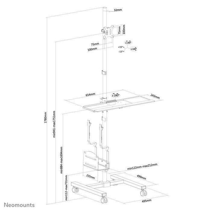 Soporte TV Neomounts FPMA-MOBILE1700 10-32" 8 kg 4 Soporte TV Neomounts FPMA-MOBILE1700 10-32" 8 kg 4