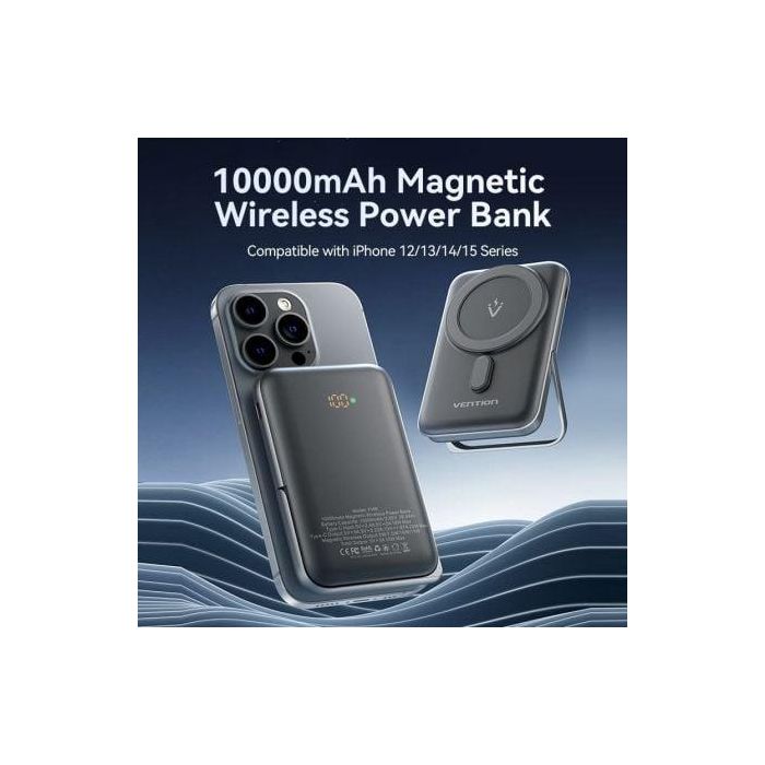 Powerbank 10000mAh Vention FHNW0/ 20W/ Wireless/ Blanca 1