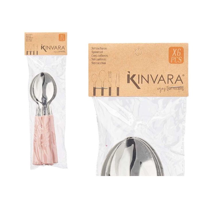Set 6 Cucharas Surtidos Menta Rosa Palo Kinvara - Metal y Plástico, 9x28.3x3 cm (12 Unidades) 2