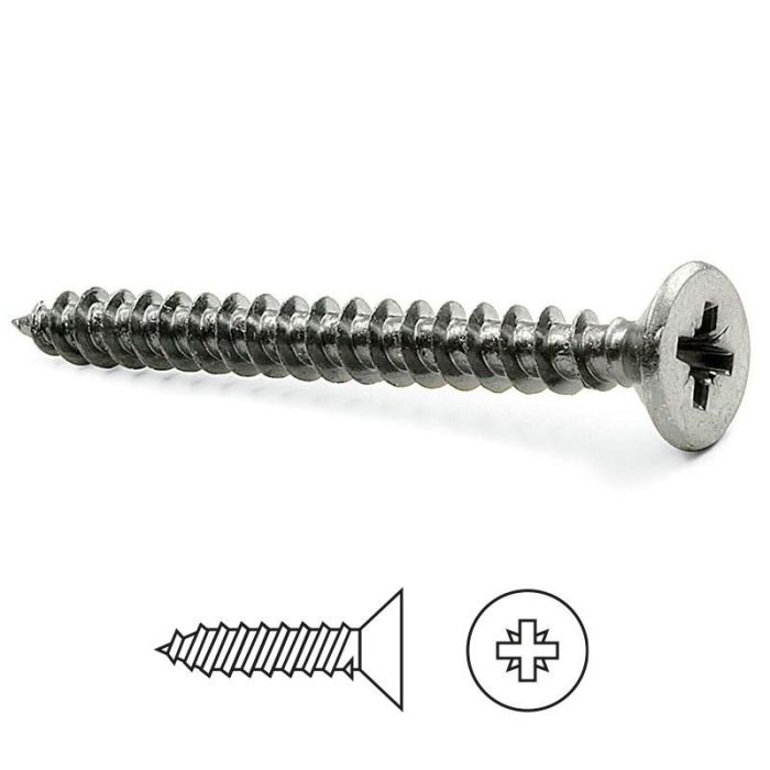 Tornillo Rosca Madera Cabeza Plana Pozidriv Inoxidable Din 7505-A Largo 30Mm Diámetro 4Mm Ucafix Tornillo Rosca Madera Cabeza Plana Pozidriv Inoxidable Din 7505-A Largo 30Mm Diámetro 4Mm Ucafix