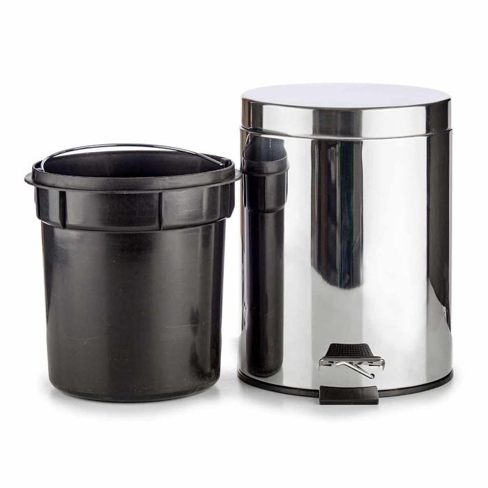 Berilo Papelera de Basura con Pedal 3 L de Acero Inoxidable y Cubo Extraíble Plata 17 x 25.6 x 22.5 cm (6 Unidades) 4 Berilo Papelera de Basura con Pedal 3 L de Acero Inoxidable y Cubo Extraíble Plata 17 x 25.6 x 22.5 cm (6 Unidades) 4