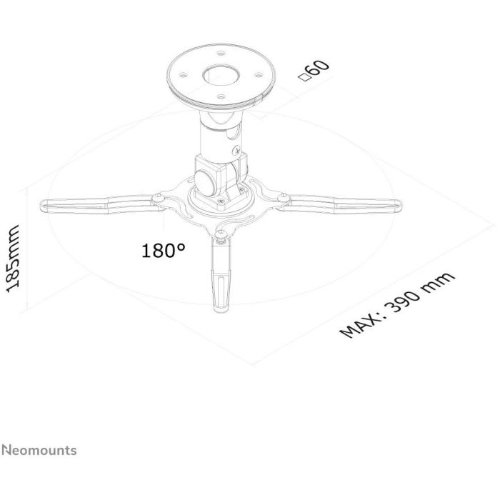 Neomounts BEAMER-C50 Soporte de Techo para Proyector, Negro, Capacidad 10KG, Altura 18.5cm 4