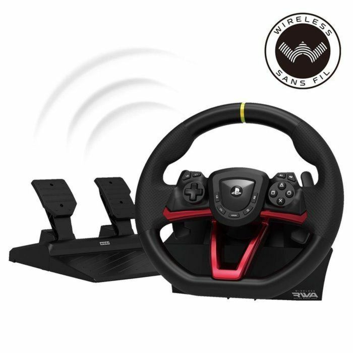 Hori Volante de Carreras HOR1732188381916 Inalámbrico Compatible PS5 PS4 PC Negro y Rojo