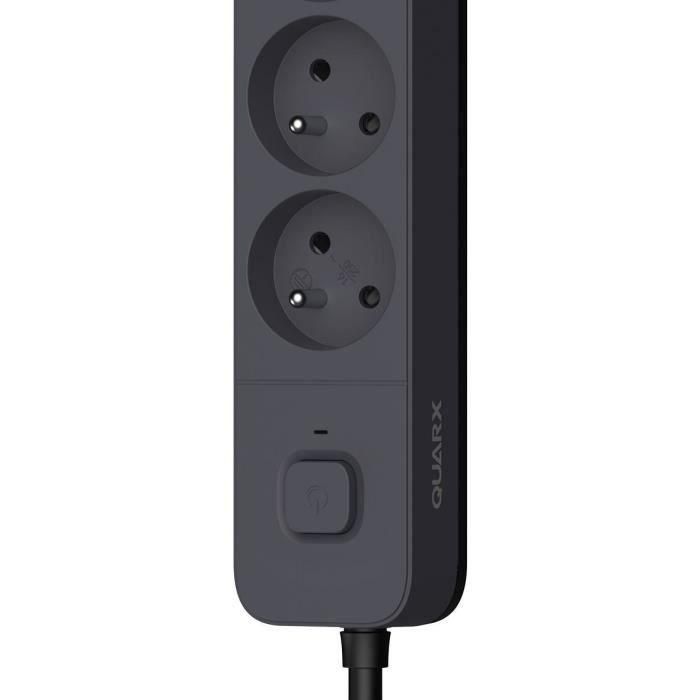 Regleta - QUARX - 4 tomas - Con 3 puertos USB, cable de 1,5m 3 Regleta - QUARX - 4 tomas - Con 3 puertos USB, cable de 1,5m 3