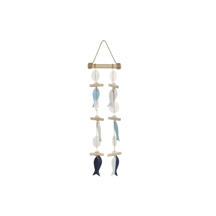 Decoracion Colgante Mediterraneo DKD Home Decor Azul Natural 3 x 53 x 14 cm (4 Unidades)