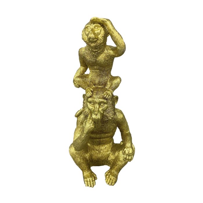 DKD Home Decor Figura Decorativa Monos Jungle Colonial Resina Dorada 30 cm Alto 13.5 cm Ancho 10 cm Largo DKD Home Decor Figura Decorativa Monos Jungle Colonial Resina Dorada 30 cm Alto 13.5 cm Ancho 10 cm Largo