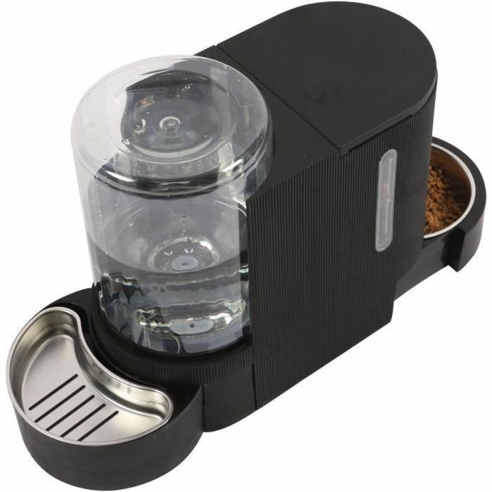M Pets PET6953182739814 Dispensador de agua y croquetas DUPLO 1,3kg/3L 40x16,2x29,1 cm Negro 3